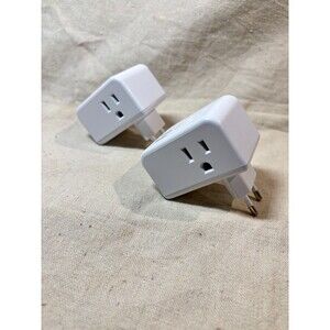 2 Pack EU Travel Plug Adapter USB-A USB-C ports three 3-prong outlets Untested